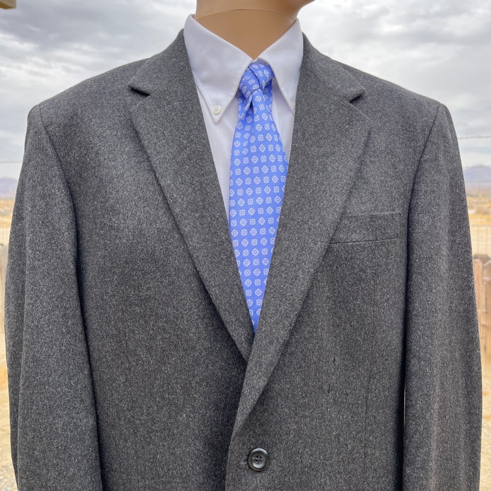 Jos.‎ A. Bank Sport Coat Mens 41L Charcoal Gray 100% Cashmere 2 Button Blazer